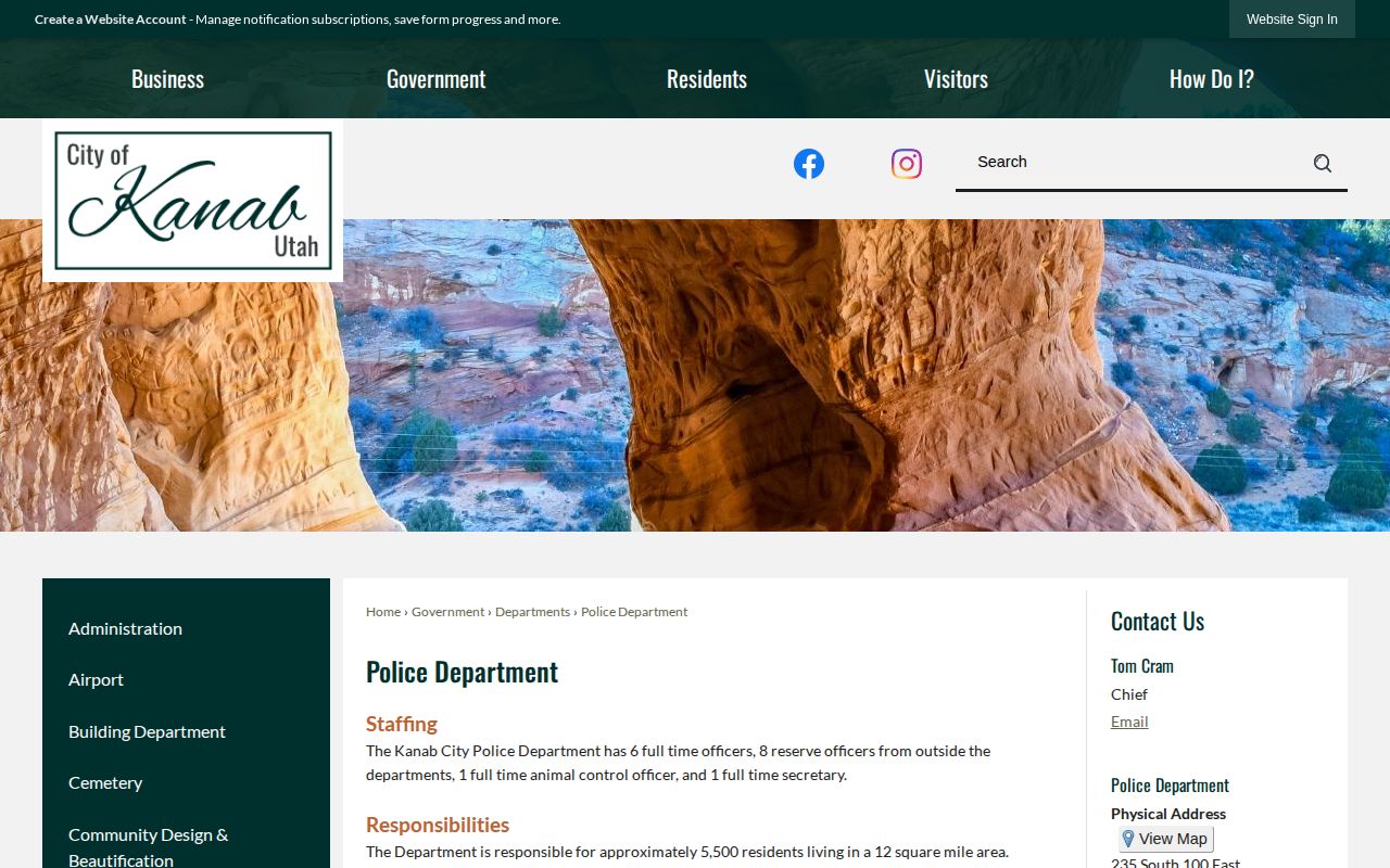Kanab City Police Department arrest-records source